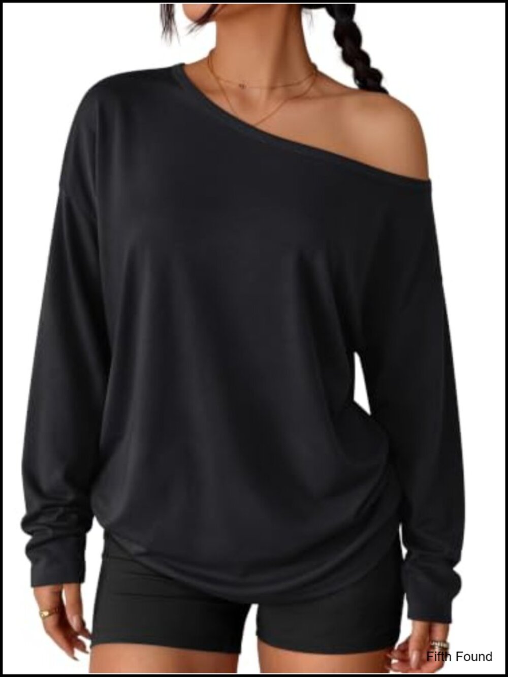 Womens Off The Shoulder Oversized Top Sheer Asymmetrical Long Sleeve Blouse